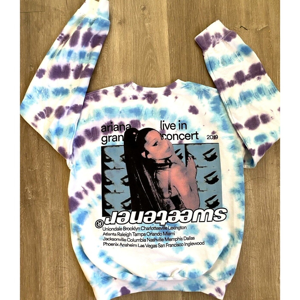 Ariana Grande Sweetner World Tour Tie Dye Crewneck Sweater Sz Small S 2019 Shirt